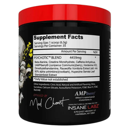 insane labz psychotic pre-workout, 35 serving, ( HAWAIIAN ORANGE)